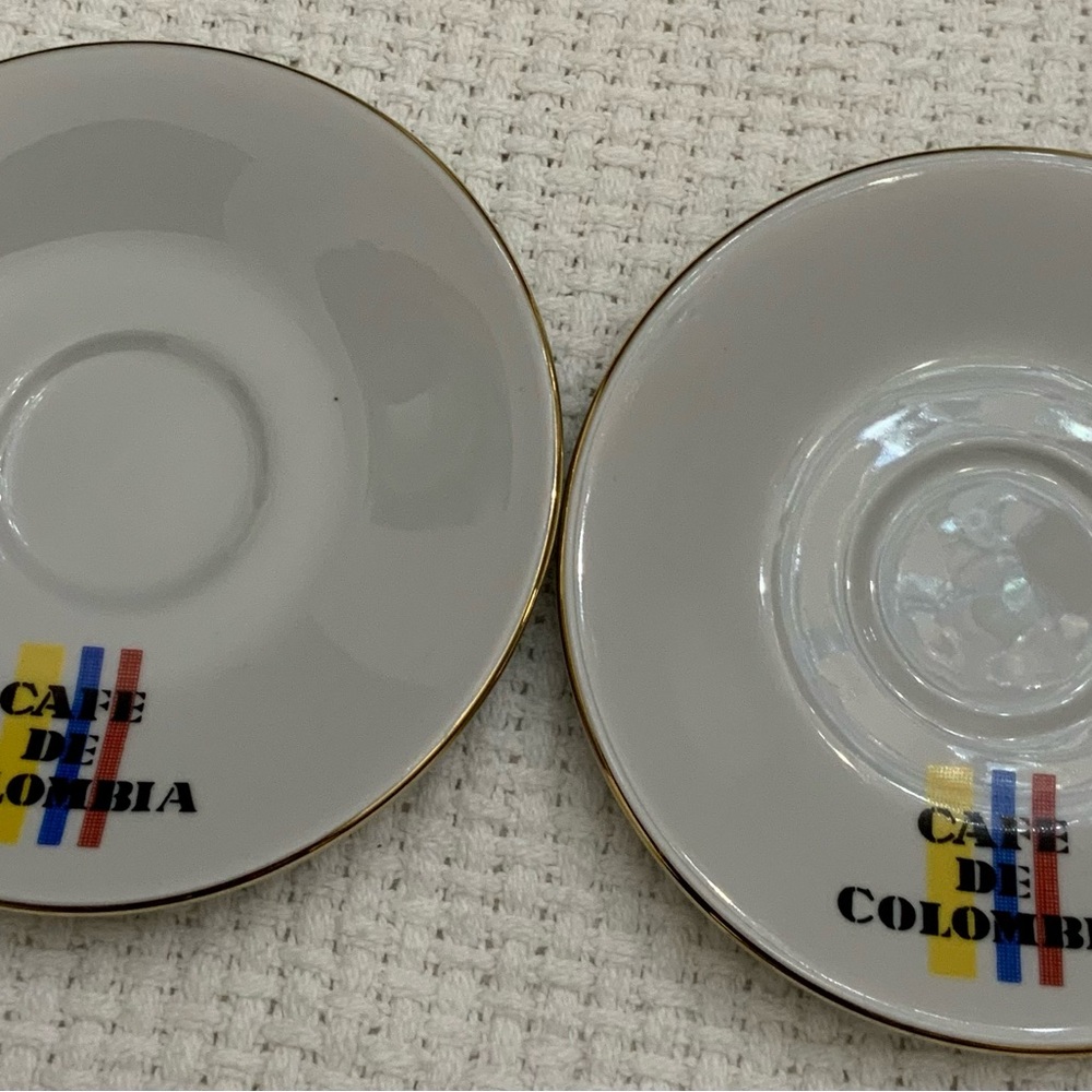 Pair of Diamante Cafe De Colombia saucers